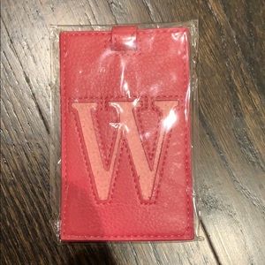 Pink “W” Luggage Tag